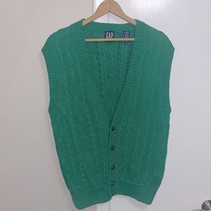 VINTAGE Gap Oversized Green Knit Vest